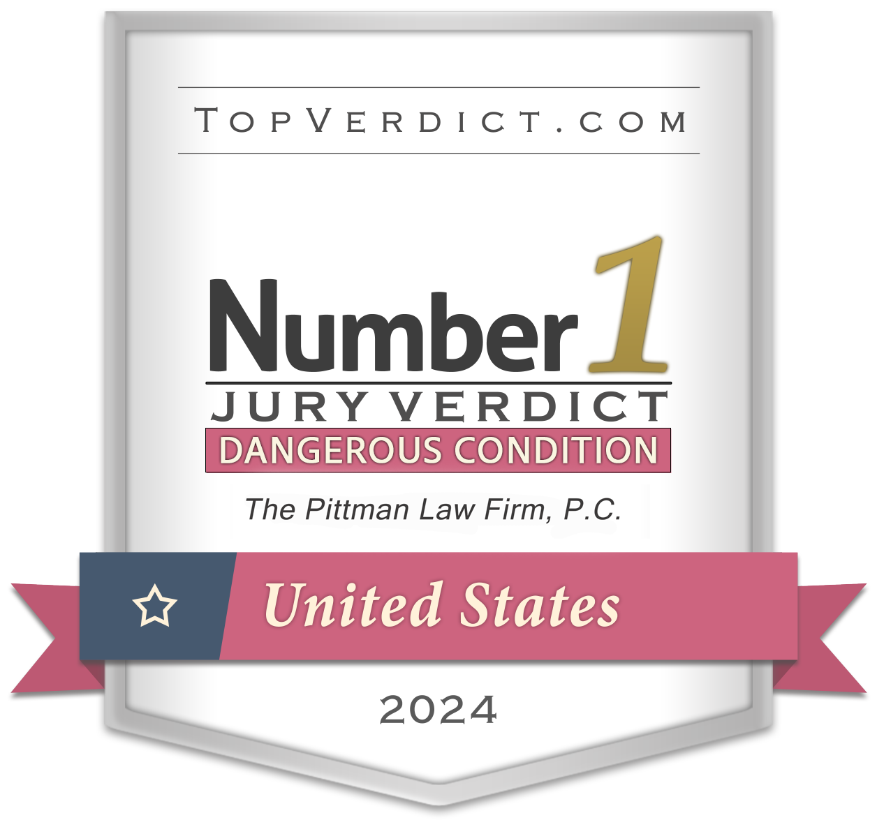 https://thepittmanlawfirm.com/wp-content/uploads/2026/06/firm-badge-number-1-DANGEROUS-CONDITION-verdict-united-states-2024-Pittman-1.png